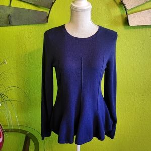 Antonio Melani 100% Cashmere Blue Pleated Sweater Size Small
